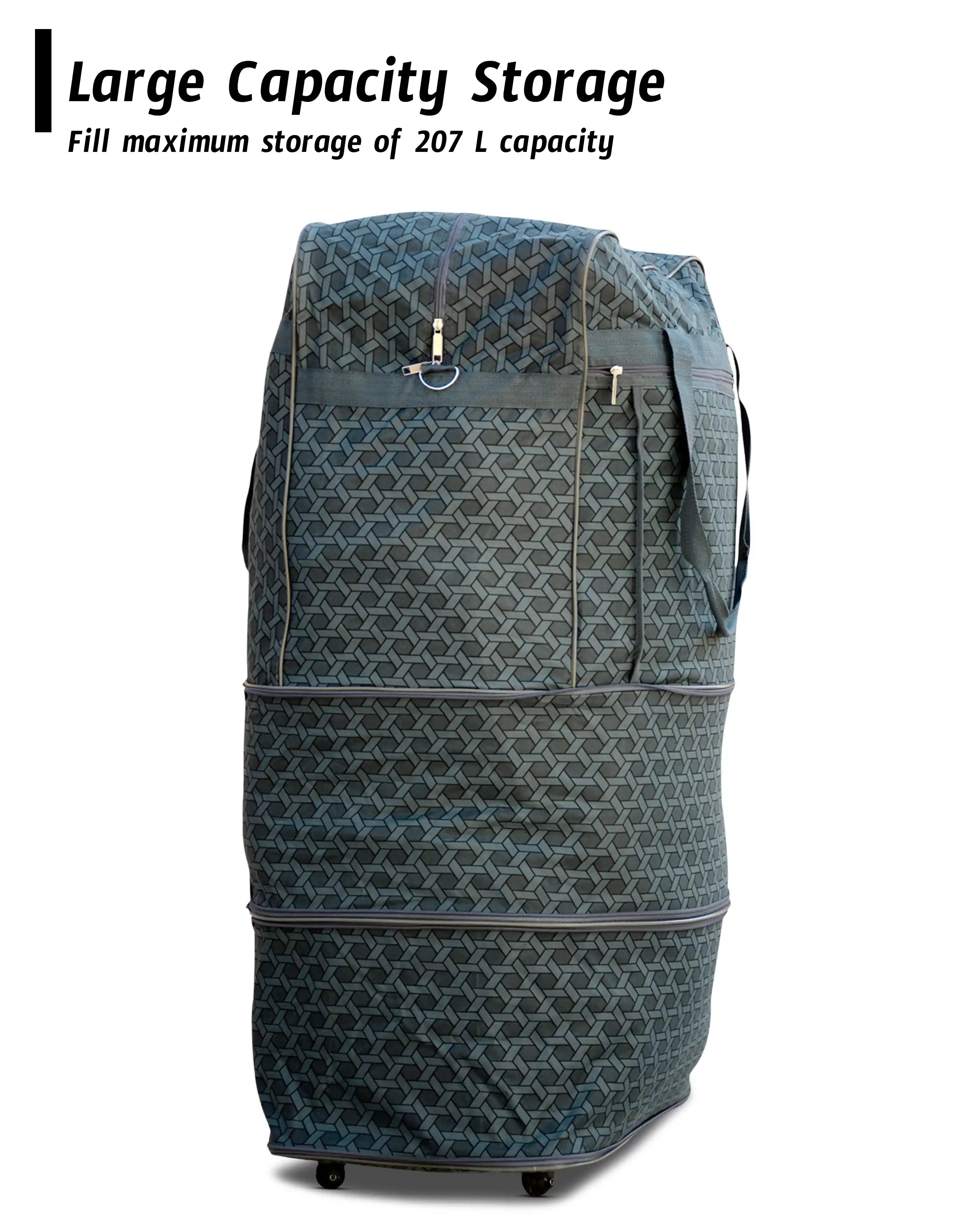 Expandable Foldable Lightweight Travel Duffel Mesh Wheel Bag | Rolling Storage Bag