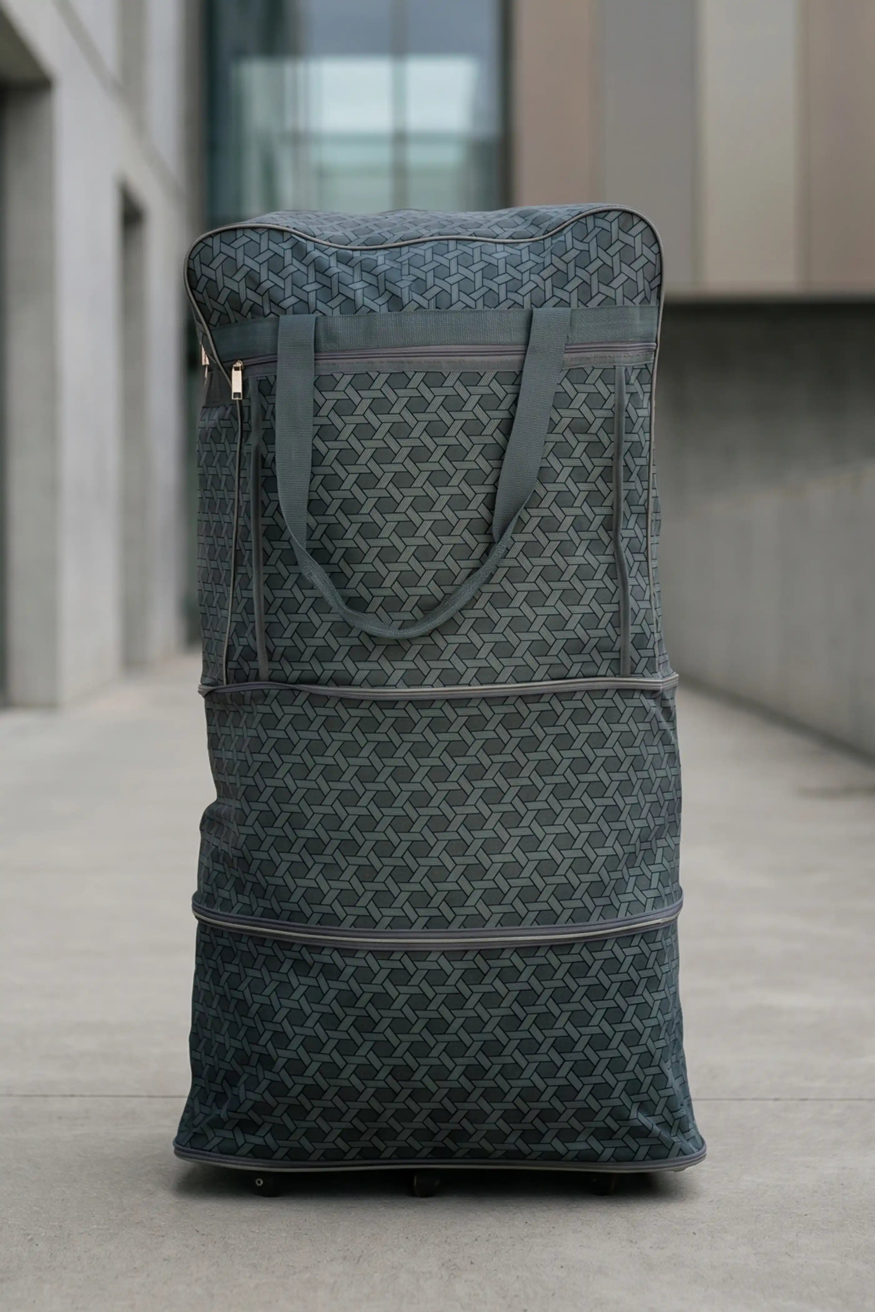 Expandable Foldable Lightweight Travel Duffel Mesh Wheel Bag | Rolling Storage Bag