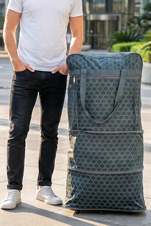 Expandable Foldable Lightweight Travel Duffel Mesh Wheel Bag | Rolling Storage Bag