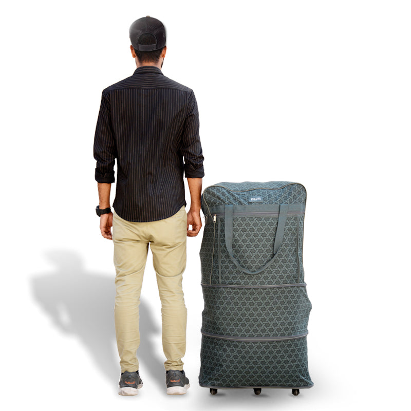Expandable Foldable Lightweight Travel Duffel Mesh Wheel Bag | Rolling Storage Bag