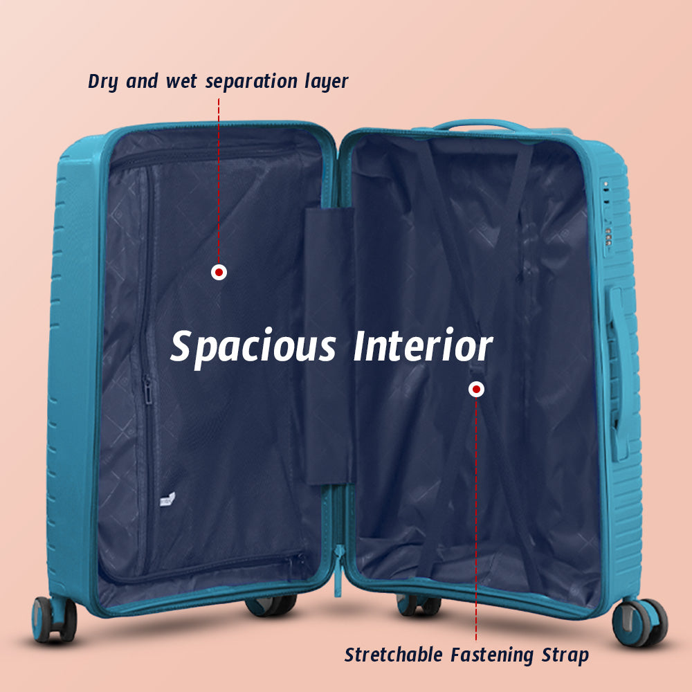 20" Miami PP Unbreakable Luggage Bag with Double Spinner Wheels | Lightweight Hard Case Trolley