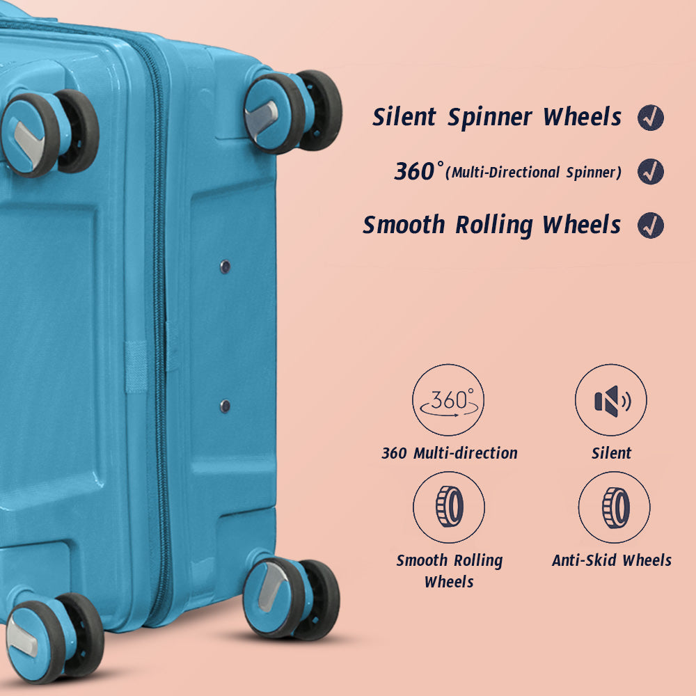20" Miami PP Unbreakable Luggage Bag with Double Spinner Wheels | Lightweight Hard Case Trolley