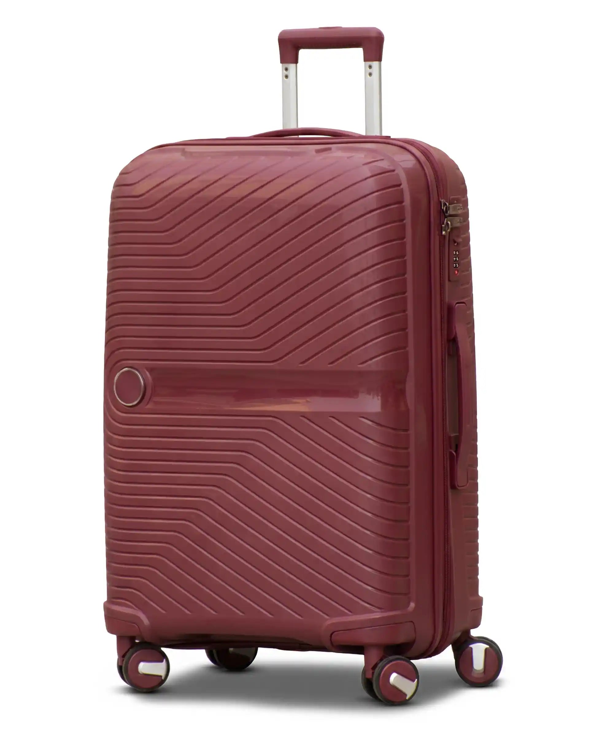 24 Inch Medium Size Checked In Miami PP Unbreakable Lightweight Unbreakable Luggage Bags with Smooth Spinner Wheels