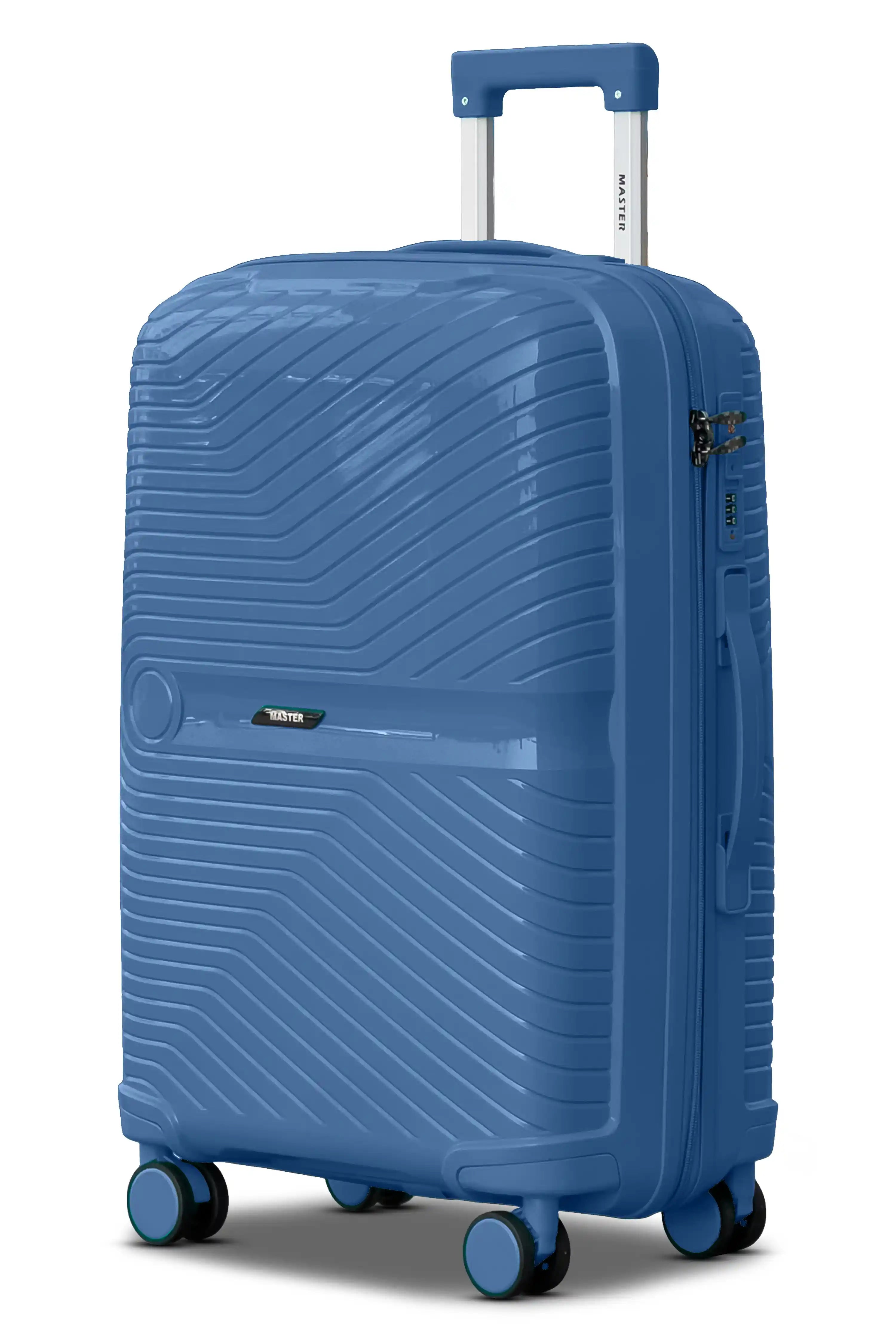 24 Inch Medium Size Checked In Miami PP Unbreakable Lightweight Unbreakable Luggage Bags with Smooth Spinner Wheels