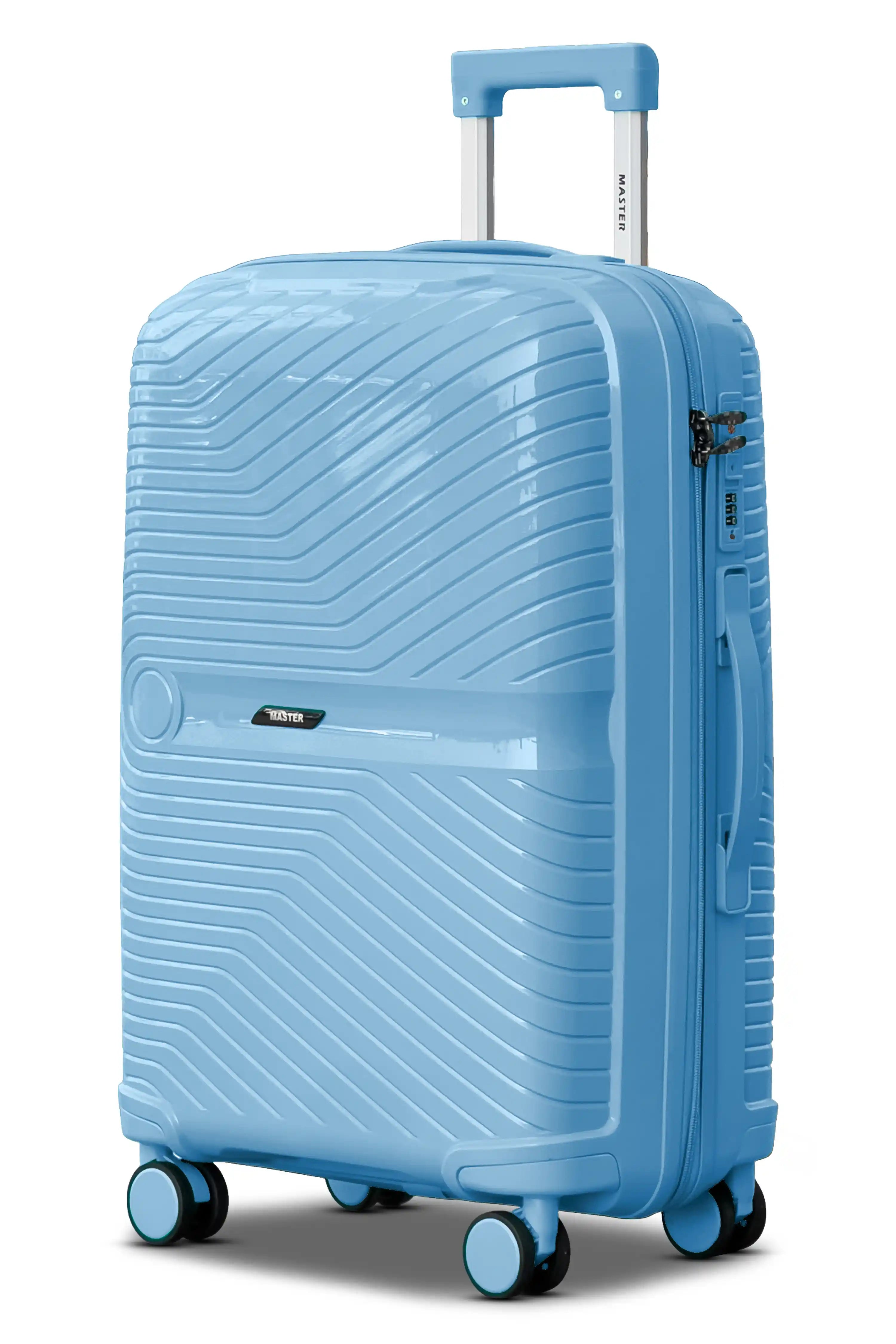 24 Inch Medium Size Checked In Miami PP Unbreakable Lightweight Unbreakable Luggage Bags with Smooth Spinner Wheels