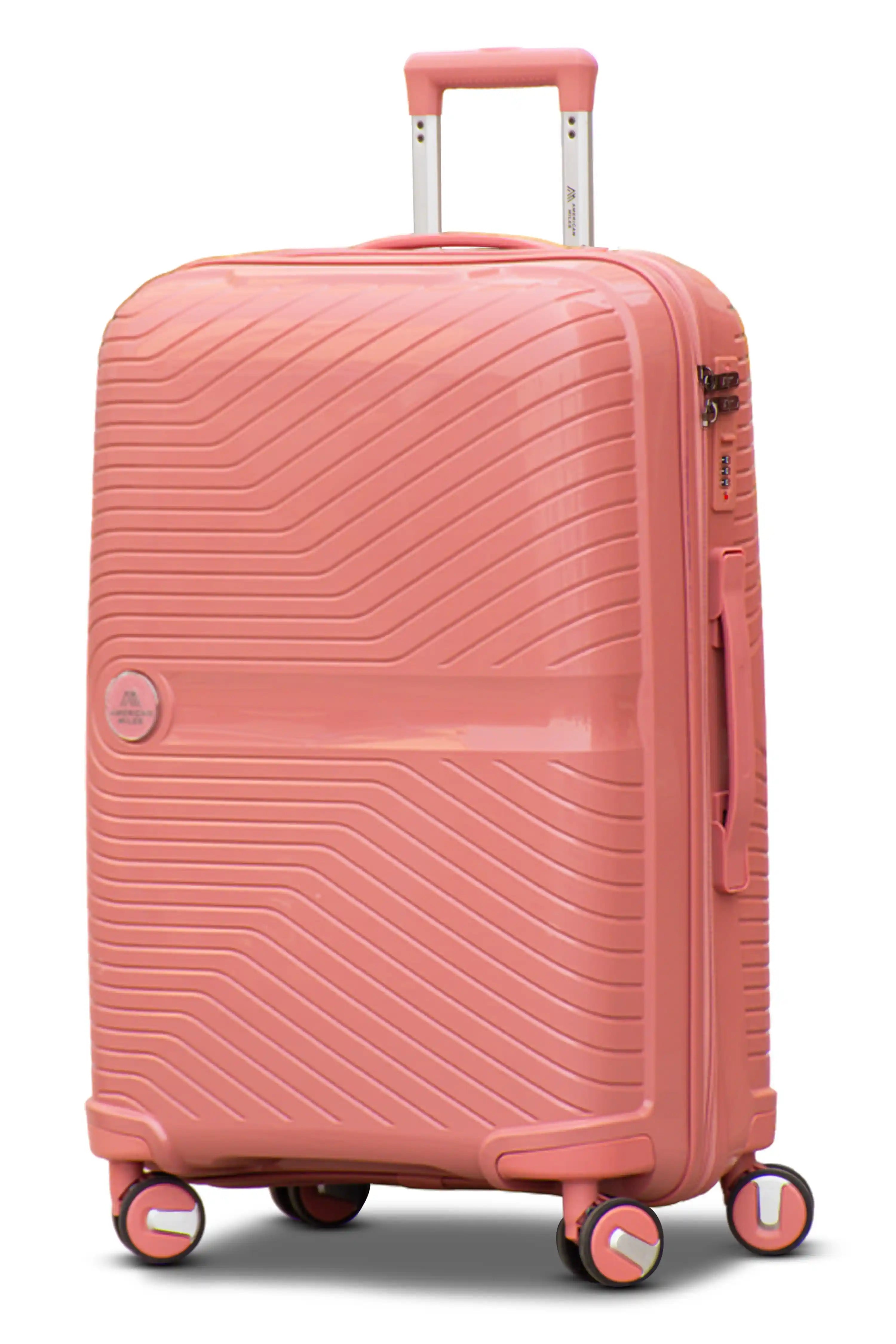 24 Inch Medium Size Checked In Miami PP Unbreakable Lightweight Unbreakable Luggage Bags with Smooth Spinner Wheels