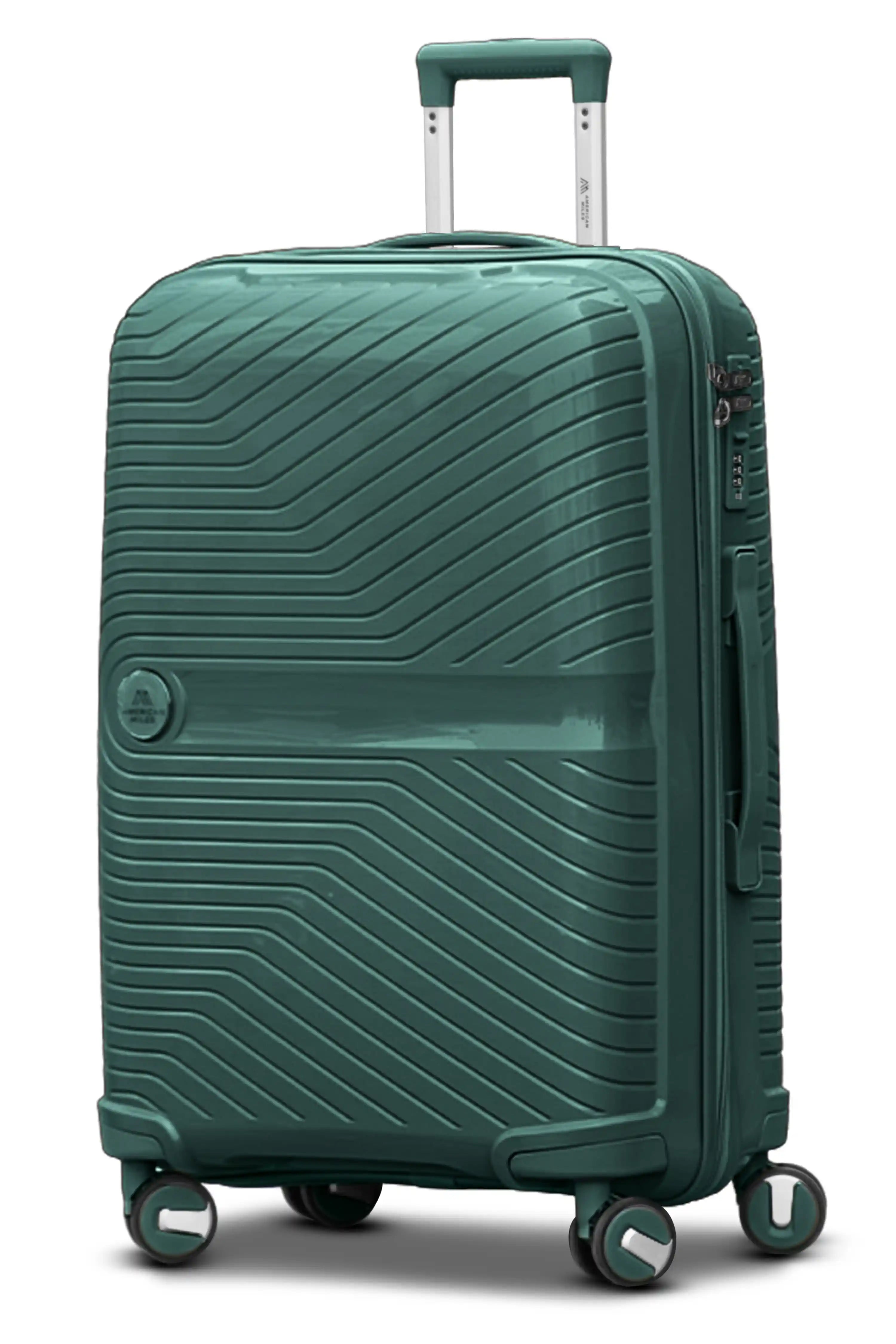 24 Inch Medium Size Checked In Miami PP Unbreakable Lightweight Unbreakable Luggage Bags with Smooth Spinner Wheels