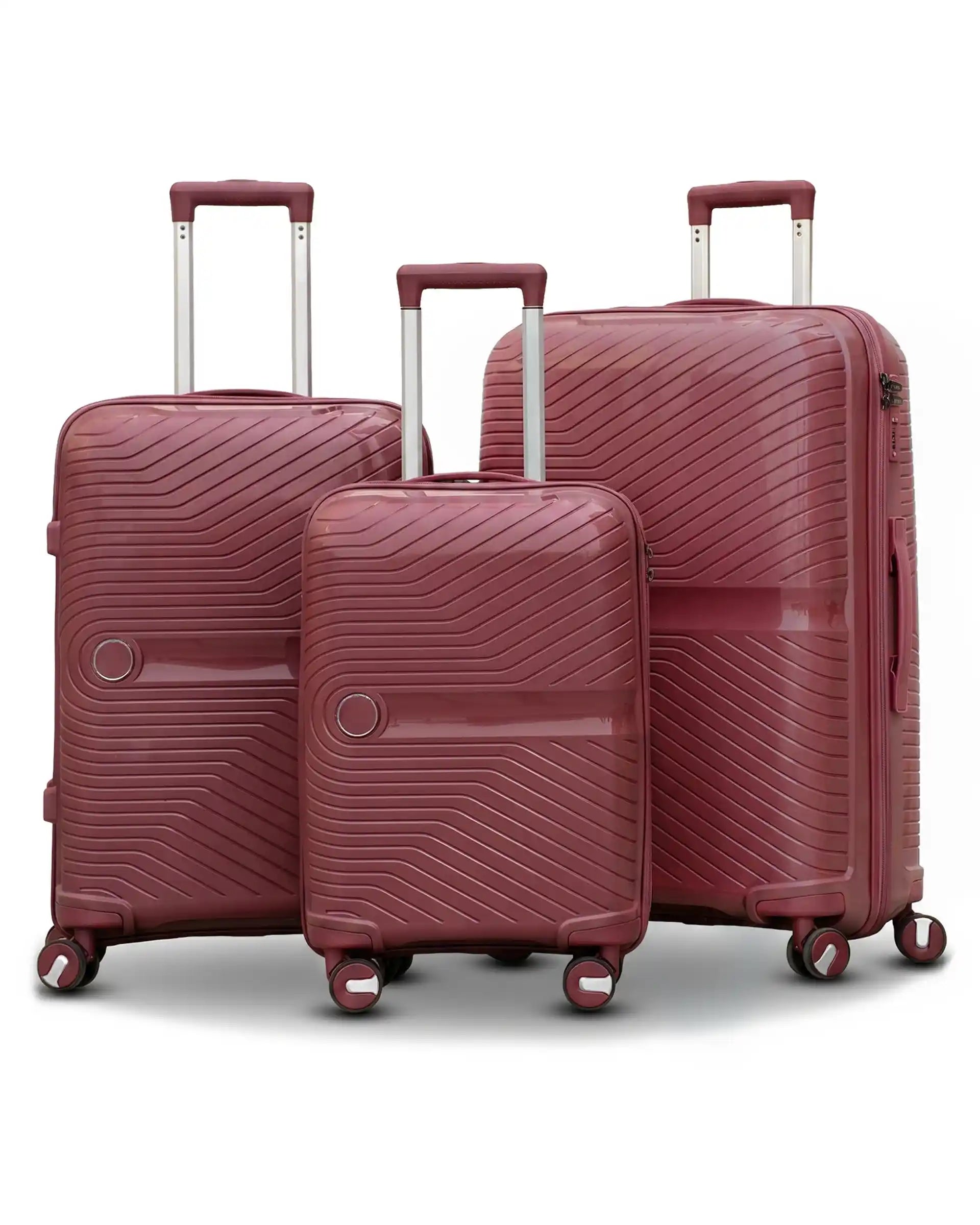 Miami PP Unbreakable Lightweight 3 Pcs Set (20/24/28 Inch) Luggage Bags with Smooth Spinner Wheels