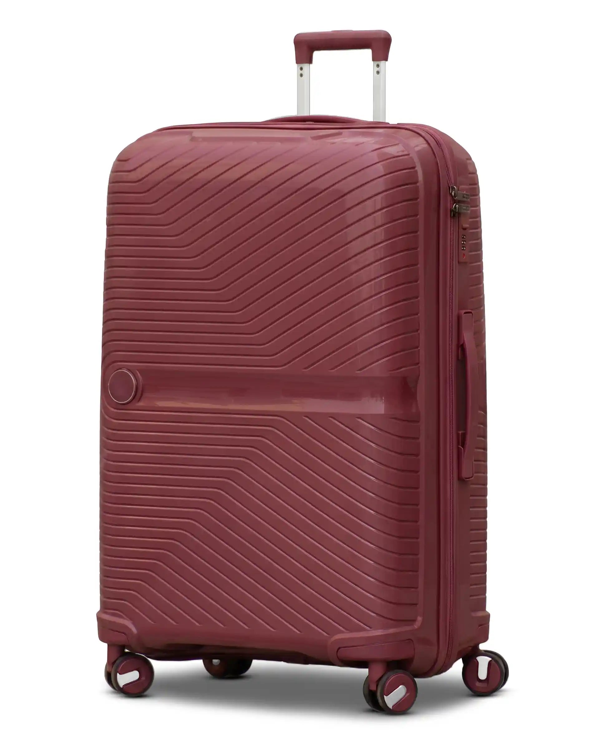 28 Inch Large Size Checked In Miami PP Unbreakable Lightweight Luggage Bags with Smooth Spinner Wheels