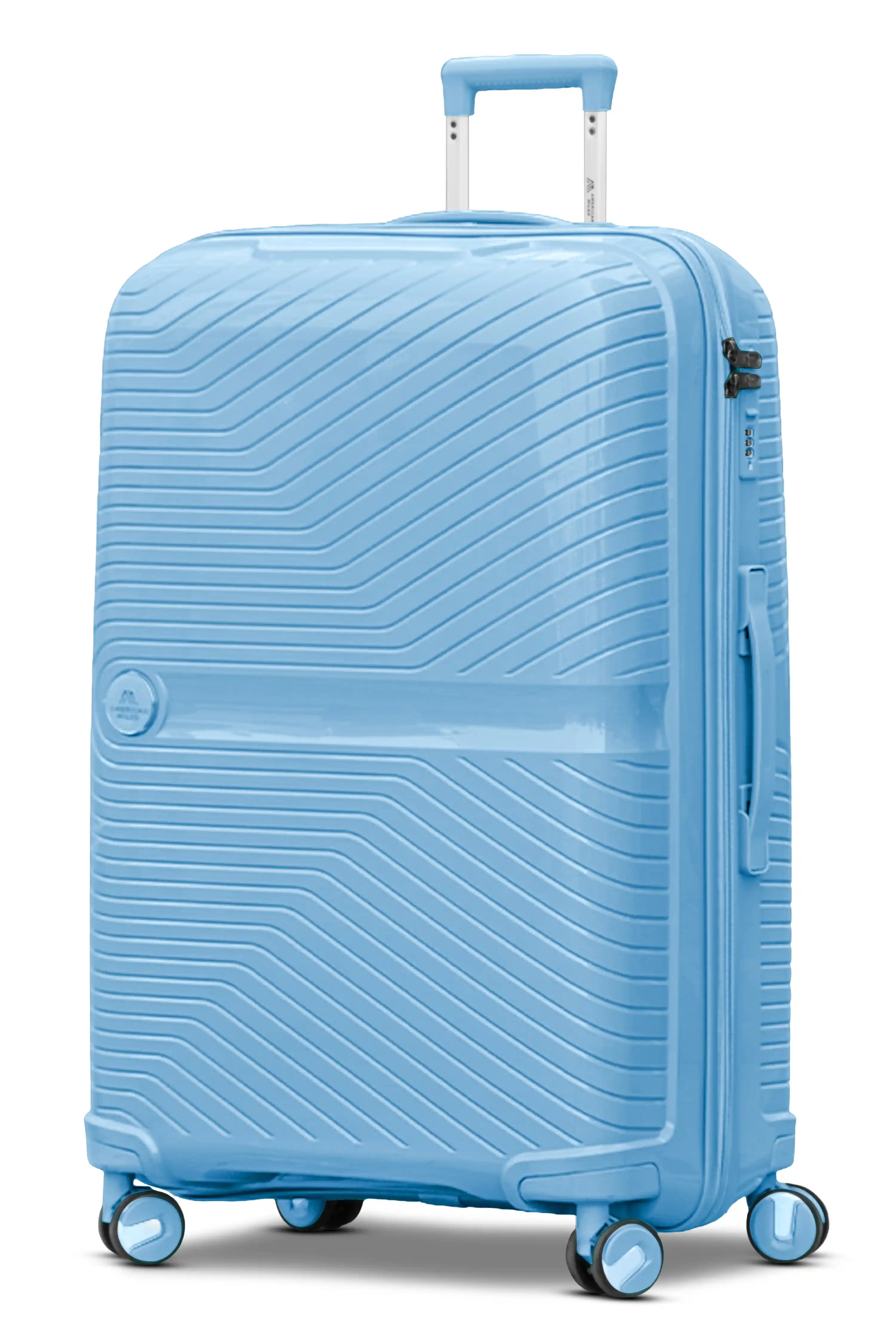 28 Inch Large Size Checked In Miami PP Unbreakable Lightweight Luggage Bags with Smooth Spinner Wheels