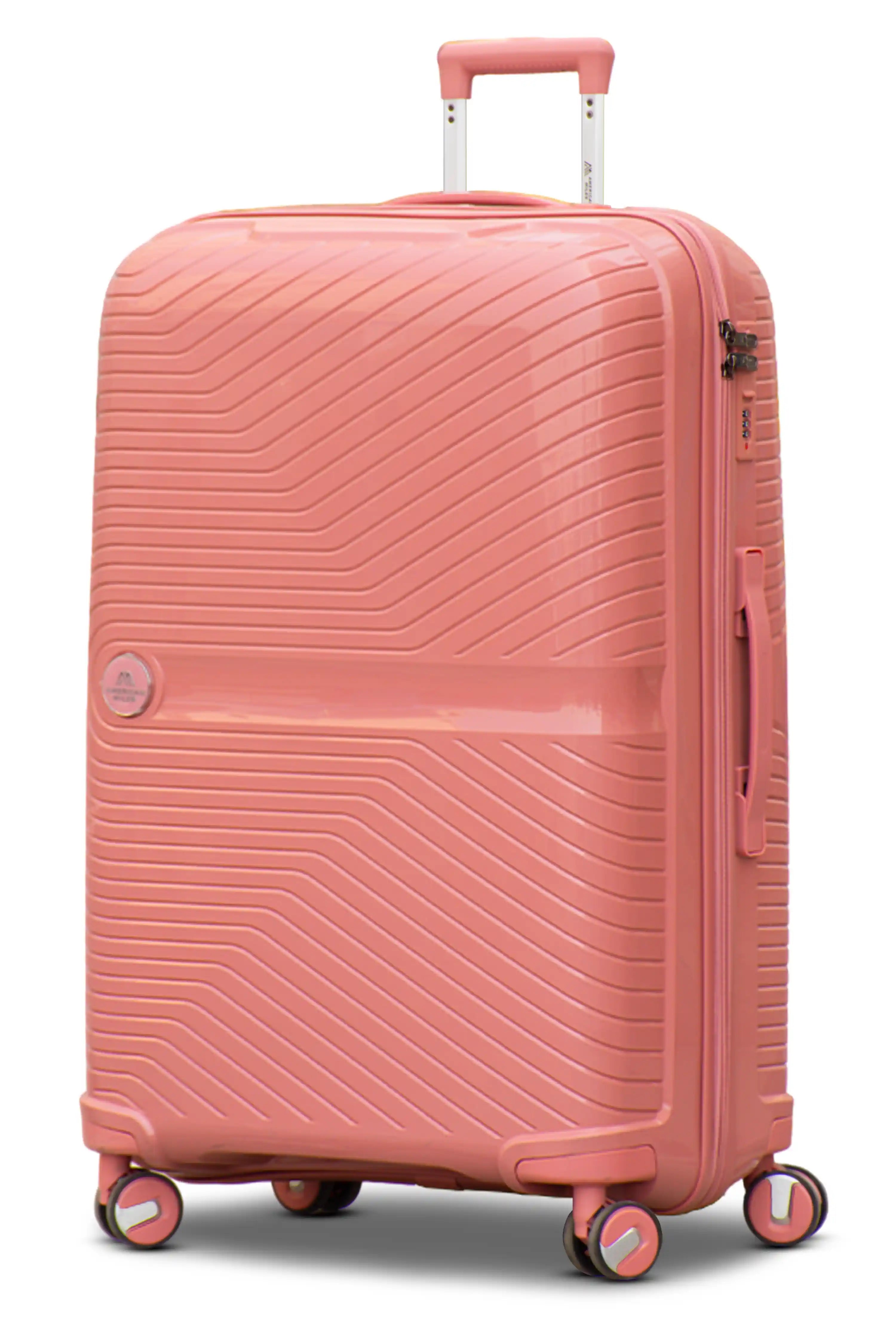 28 Inch Large Size Checked In Miami PP Unbreakable Lightweight Luggage Bags with Smooth Spinner Wheels