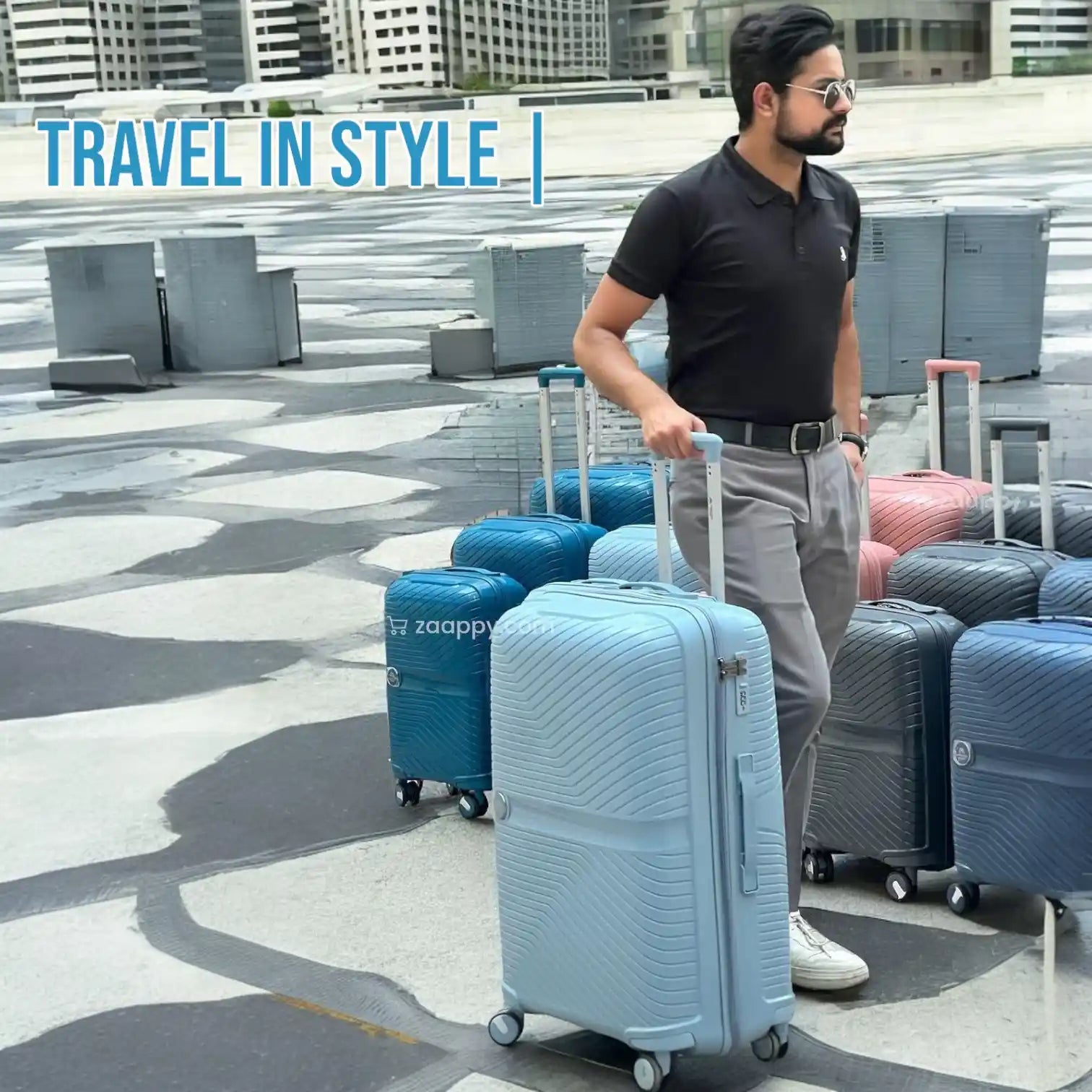 Medium Size 24 Inch Luggage Bag Unbreakable Miami PP | Backpack Combo