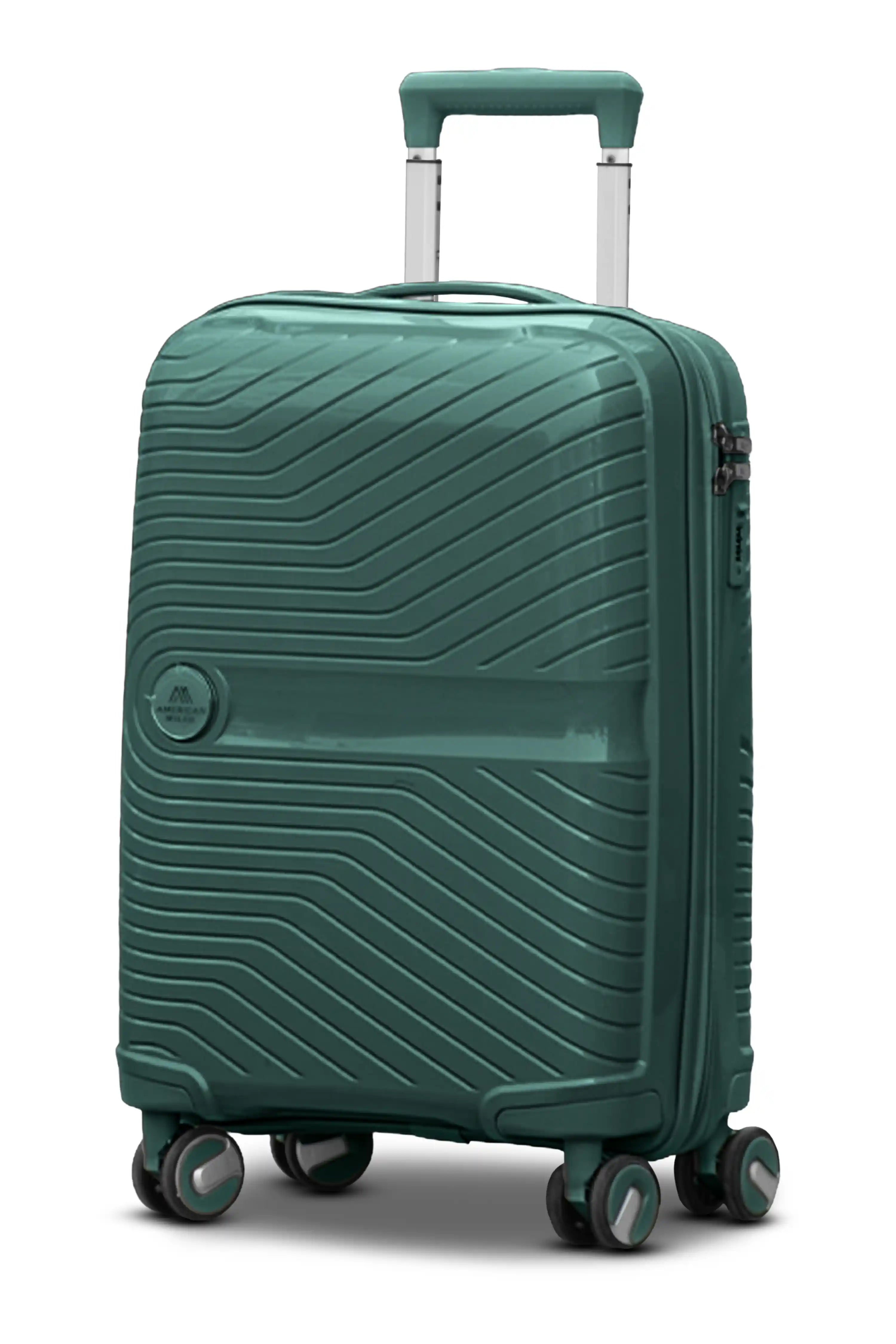20 Inch Cabin Size Carry On Miami PP Lightweight Unbreakable Luggage Bags with Smooth Spinner Wheels