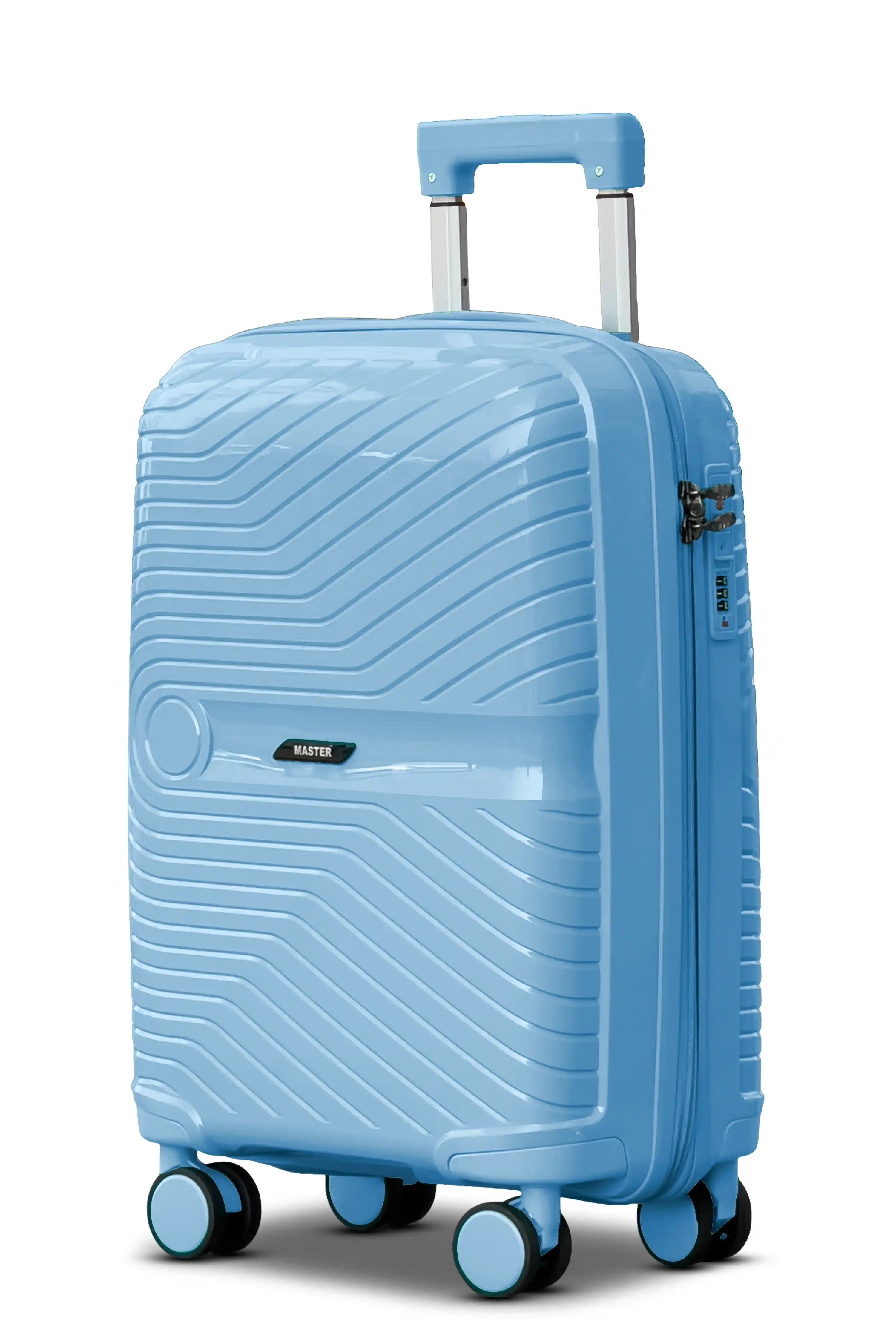 20 Inch Cabin Size Carry On Miami PP Lightweight Unbreakable Luggage Bags with Smooth Spinner Wheels