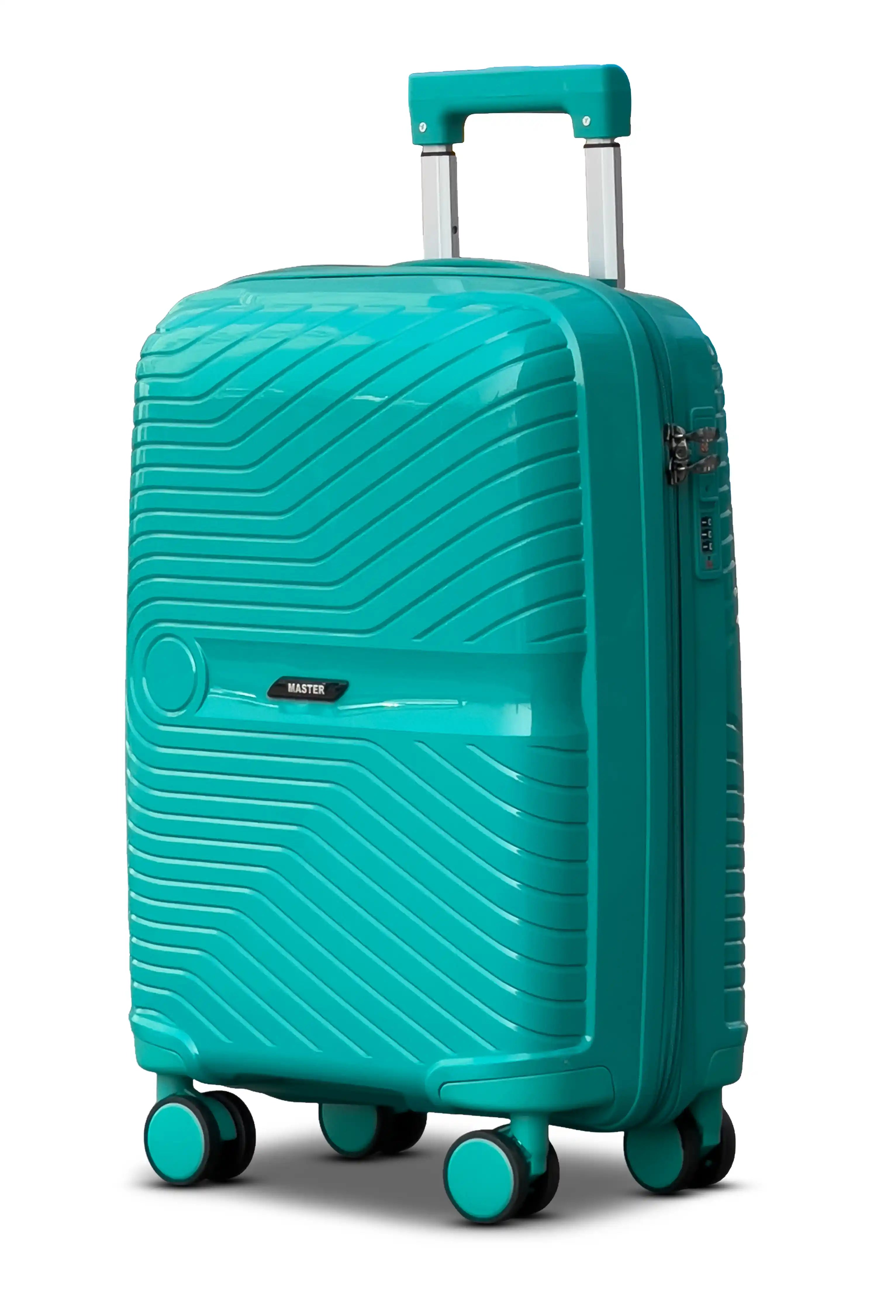 20 Inch Cabin Size Carry On Miami PP Lightweight Unbreakable Luggage Bags with Smooth Spinner Wheels