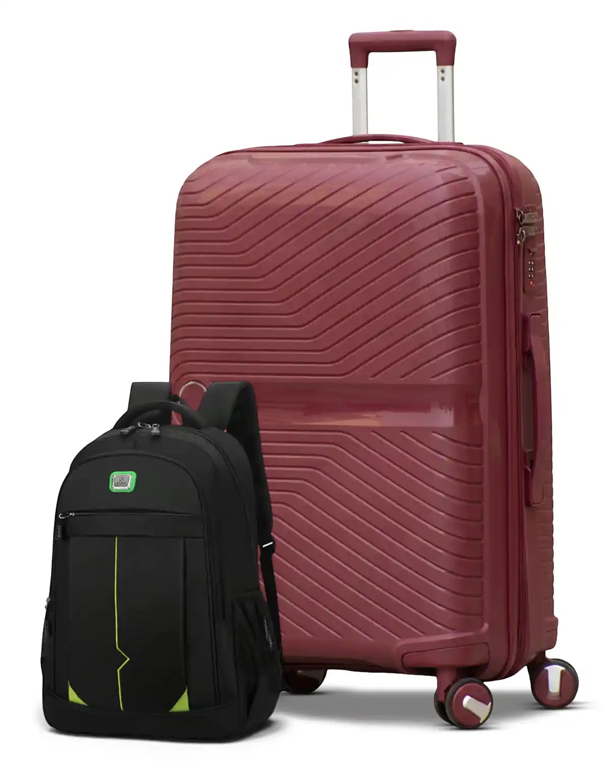 Medium Size 24 Inch Luggage Bag Unbreakable Miami PP | Backpack Combo