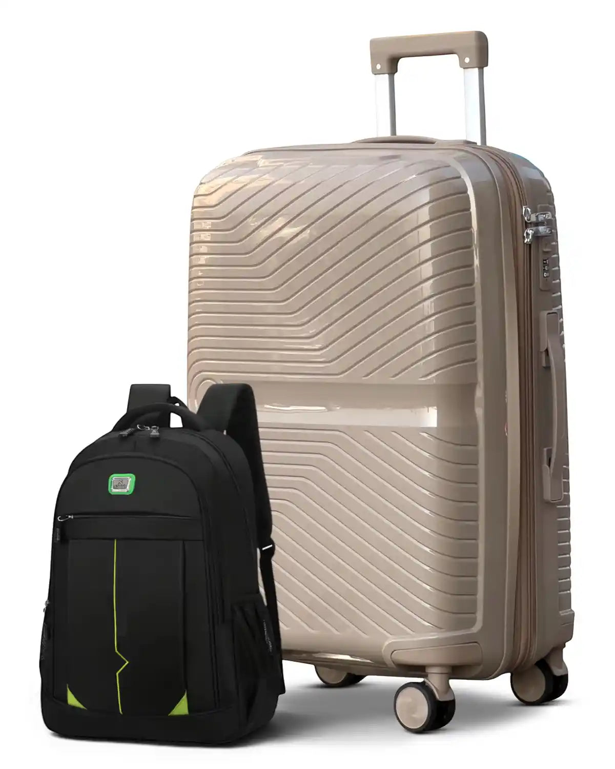 Medium Size 24 Inch Luggage Bag Unbreakable Miami PP | Backpack Combo