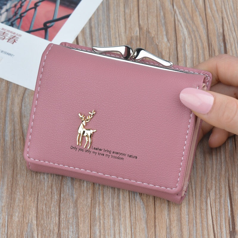 Card Holder Short Deer Wallet | Mini Clutch Purse For Women