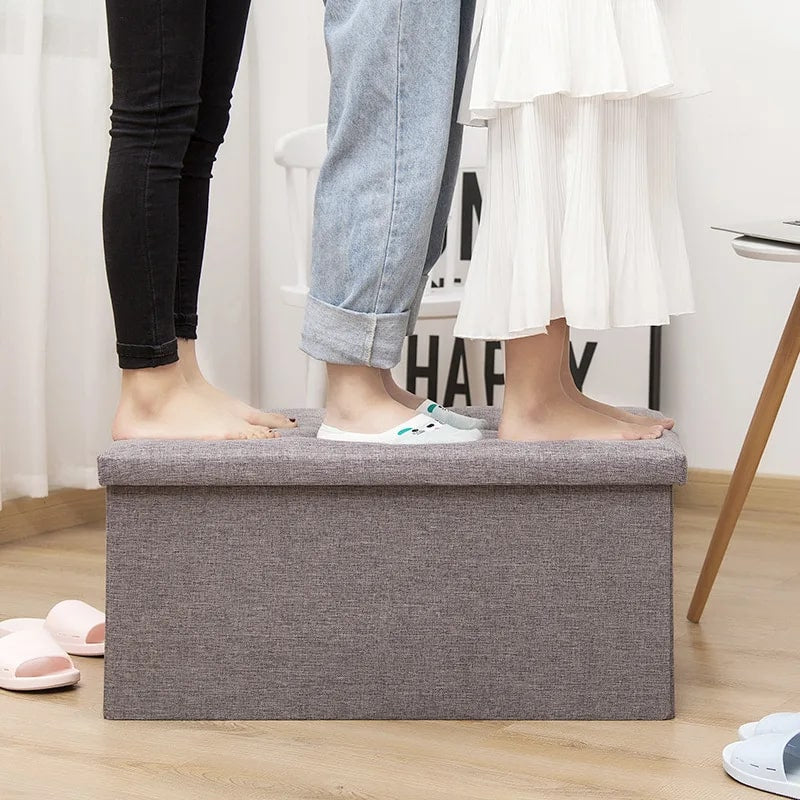 Mini Foldable Storage Box | Fabric and Durable Stool for Home Organization
