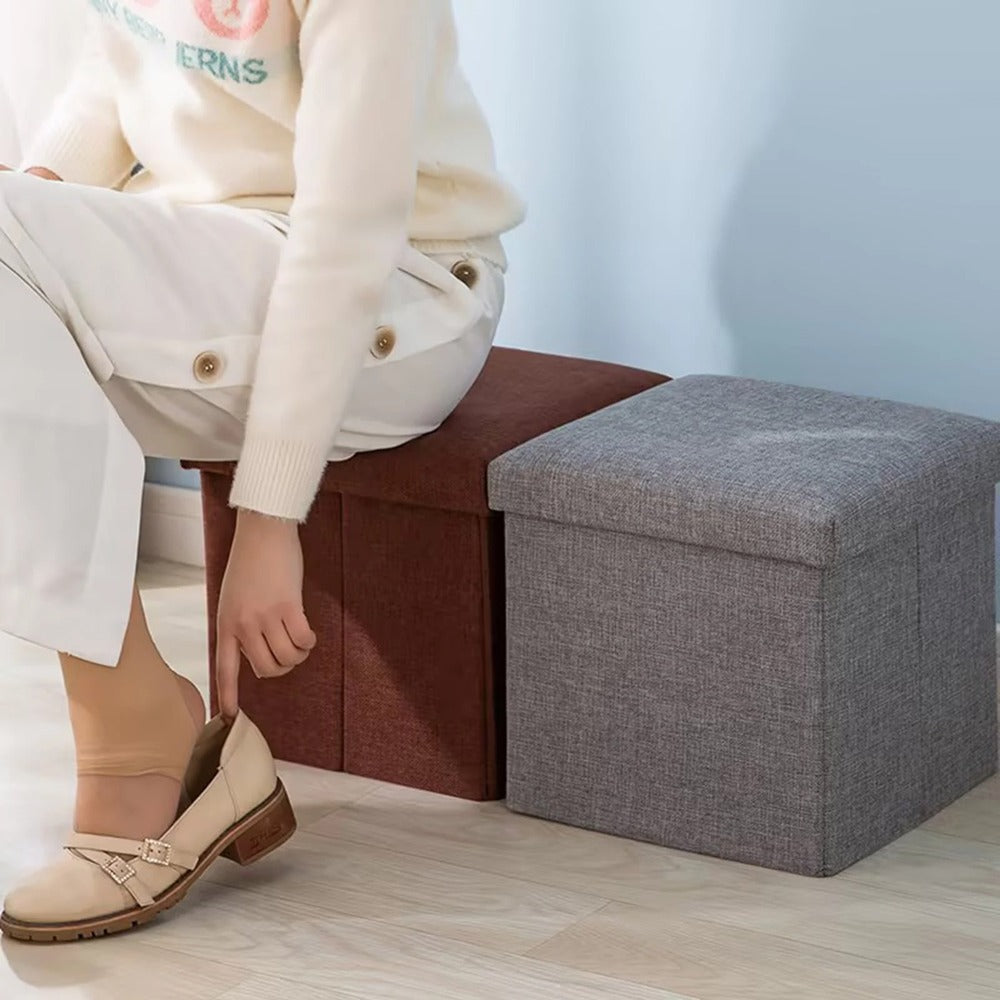 Mini Foldable Storage Box | Fabric and Durable Stool for Home Organization