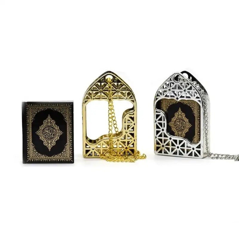 Mini Holy Quran Holding Pendant With Hanging Chain | Vintage Arabic Book Pendant