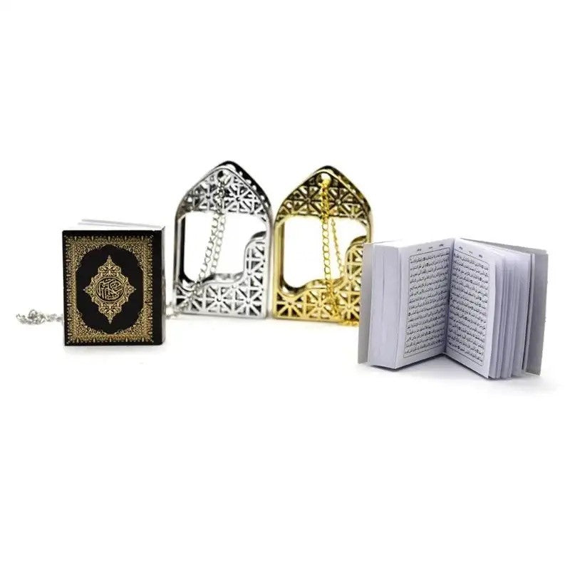 Mini Holy Quran Holding Pendant With Hanging Chain | Vintage Arabic Book Pendant