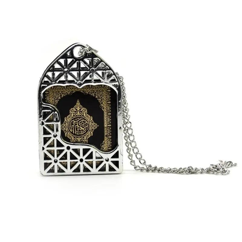 Mini Holy Quran Holding Pendant With Hanging Chain | Vintage Arabic Book Pendant