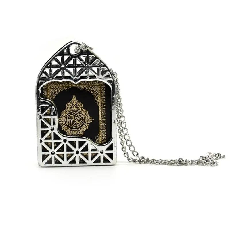 Mini Holy Quran Holding Pendant With Hanging Chain | Vintage Arabic Book Pendant Zaappy