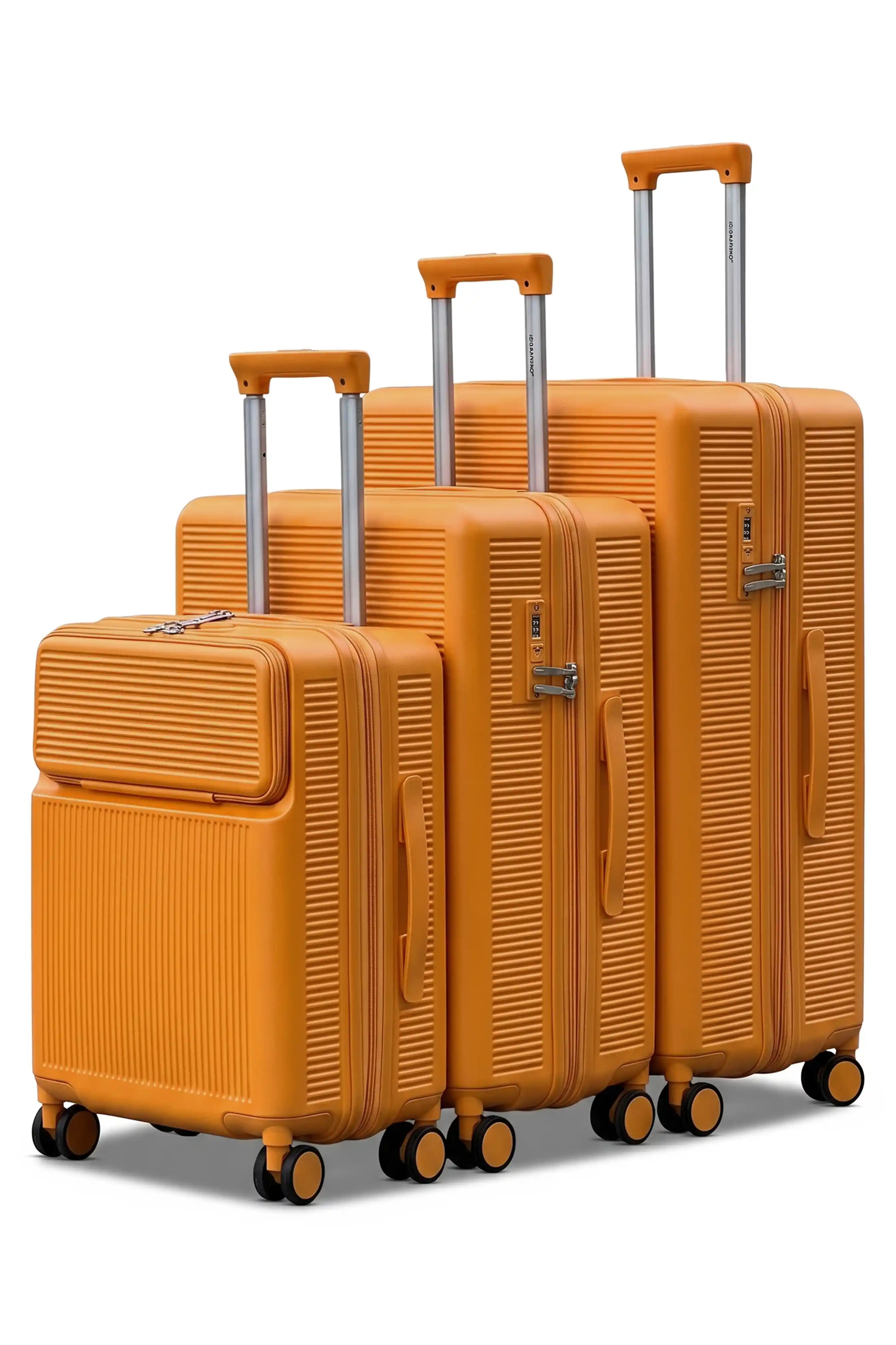 Monarch Expandable Lightweight PC 3 Pcs Set (20/24/28 Inch) Luggage Bags with Smooth Spinner Wheels