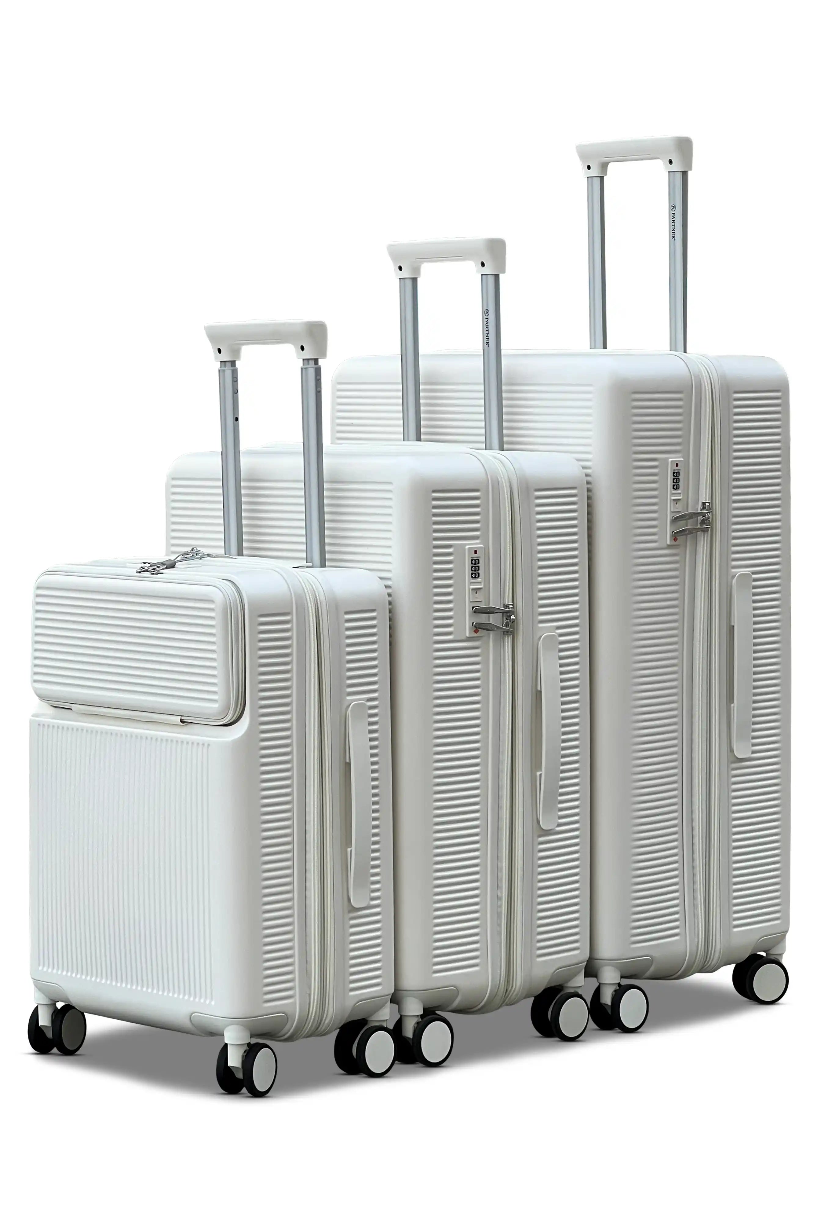 Monarch Expandable Lightweight PC 3 Pcs Set (20/24/28 Inch) Luggage Bags with Smooth Spinner Wheels