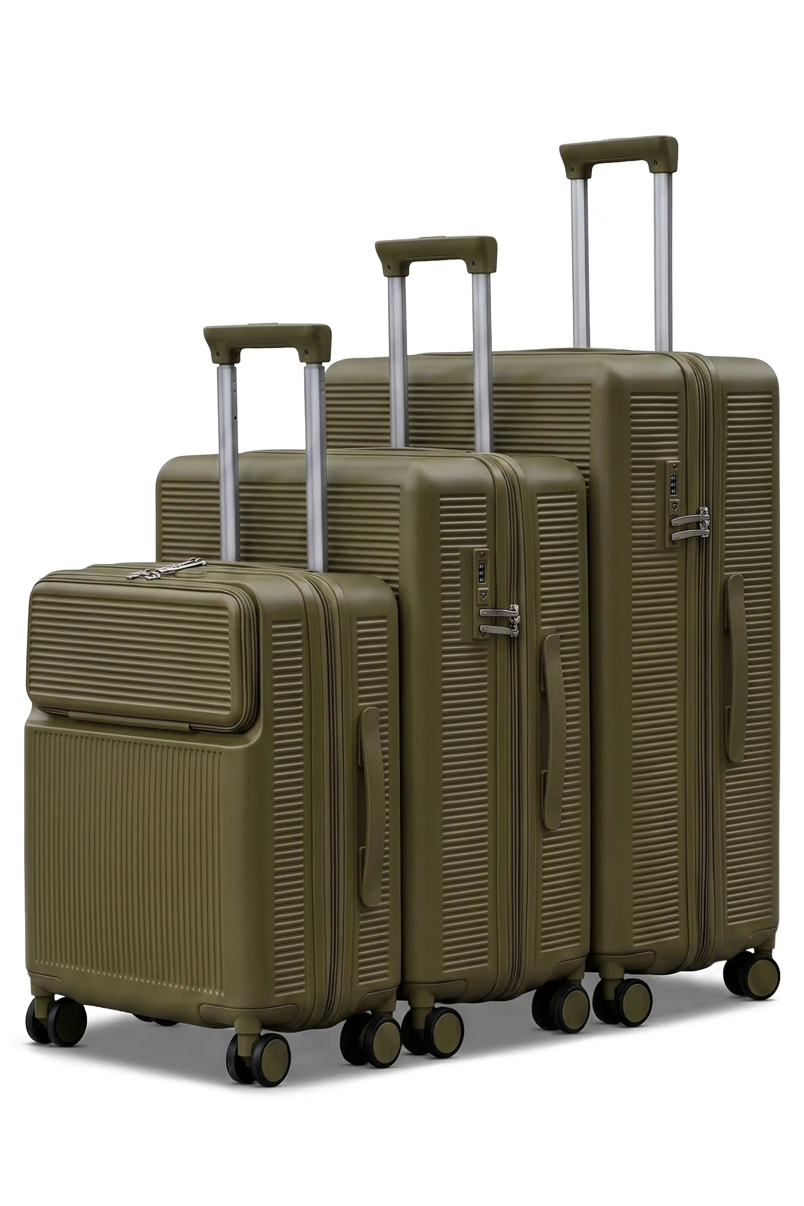 Monarch Expandable Lightweight PC 3 Pcs Set (20/24/28 Inch) Luggage Bags with Smooth Spinner Wheels