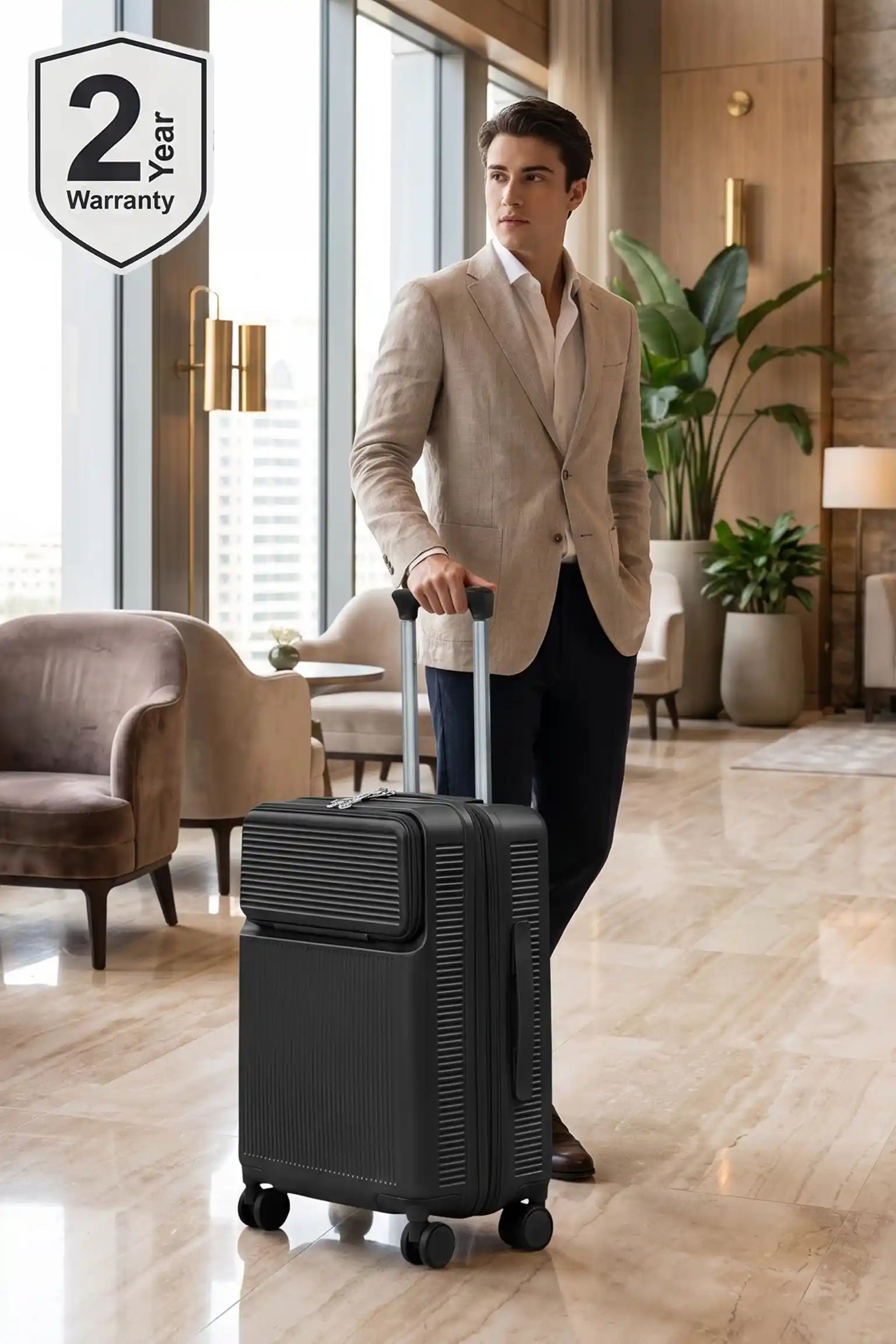 Monarch Expandable Lightweight PC 3 Pcs Set (20/24/28 Inch) Luggage Bags with Smooth Spinner Wheels