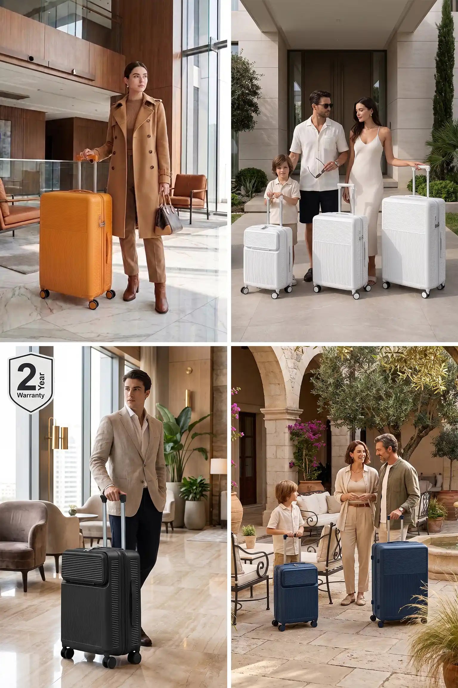 Monarch Expandable Lightweight PC 3 Pcs Set (20/24/28 Inch) Luggage Bags with Smooth Spinner Wheels