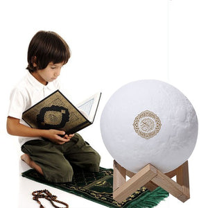 Wireless 3D Moon Touch Bluetooth Night Light Quran Speaker Lamp