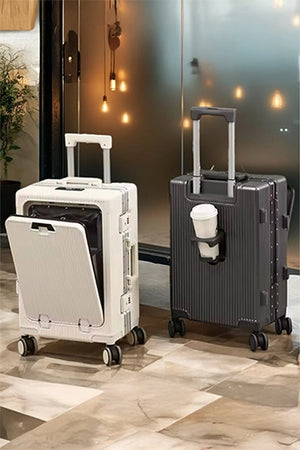 Multifunctional Front Opening Aluminum Frame Luggage | High-End New Business Cabin Suitcase