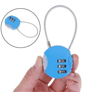 3 Digit Combination Cable Lock for Travel Luggage
