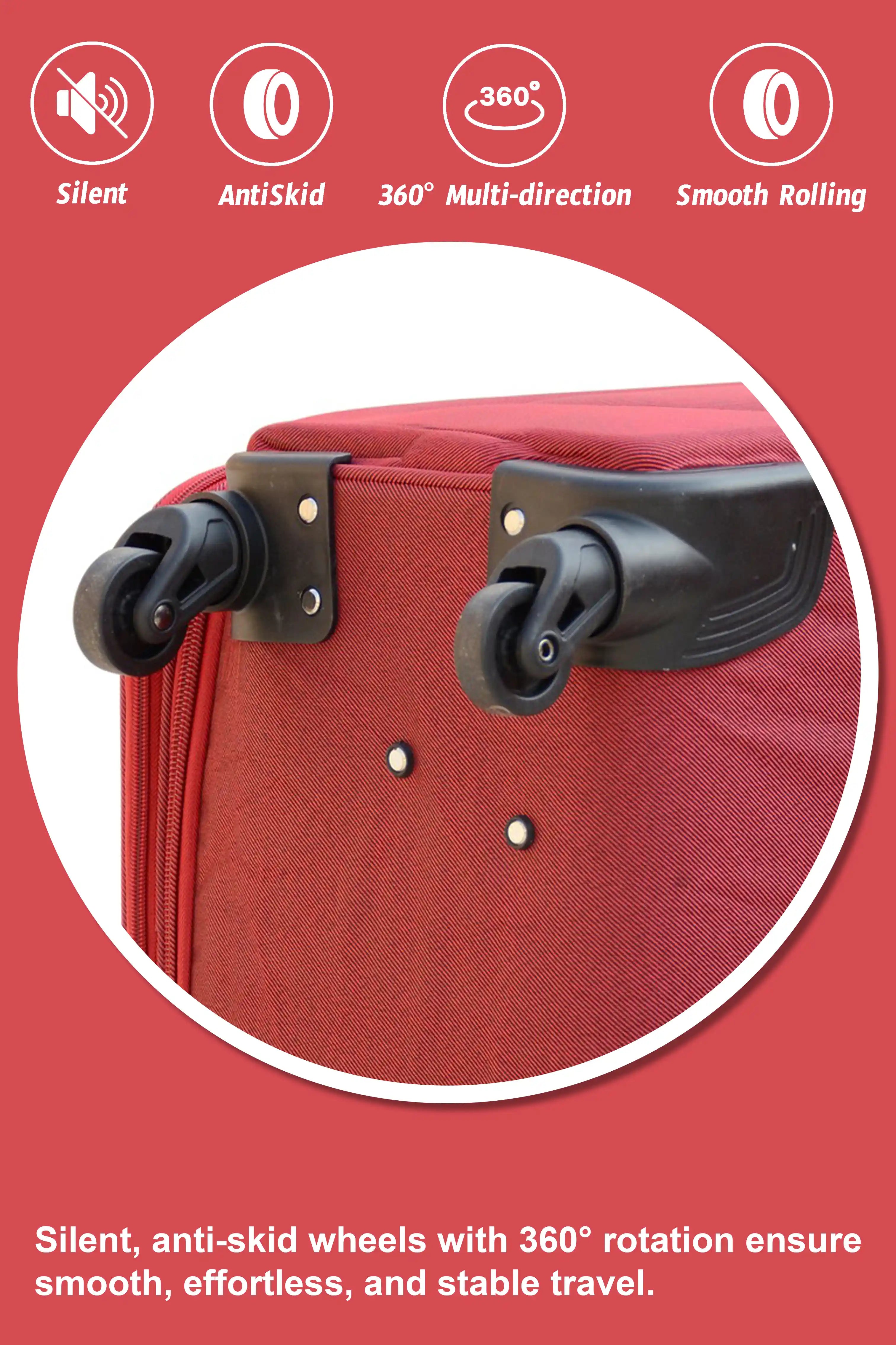 4 Piece Set 20, 24, 28 and 32 Inches SJ JIAN 4 Wheel Lightweight Soft Material Luggage Bag