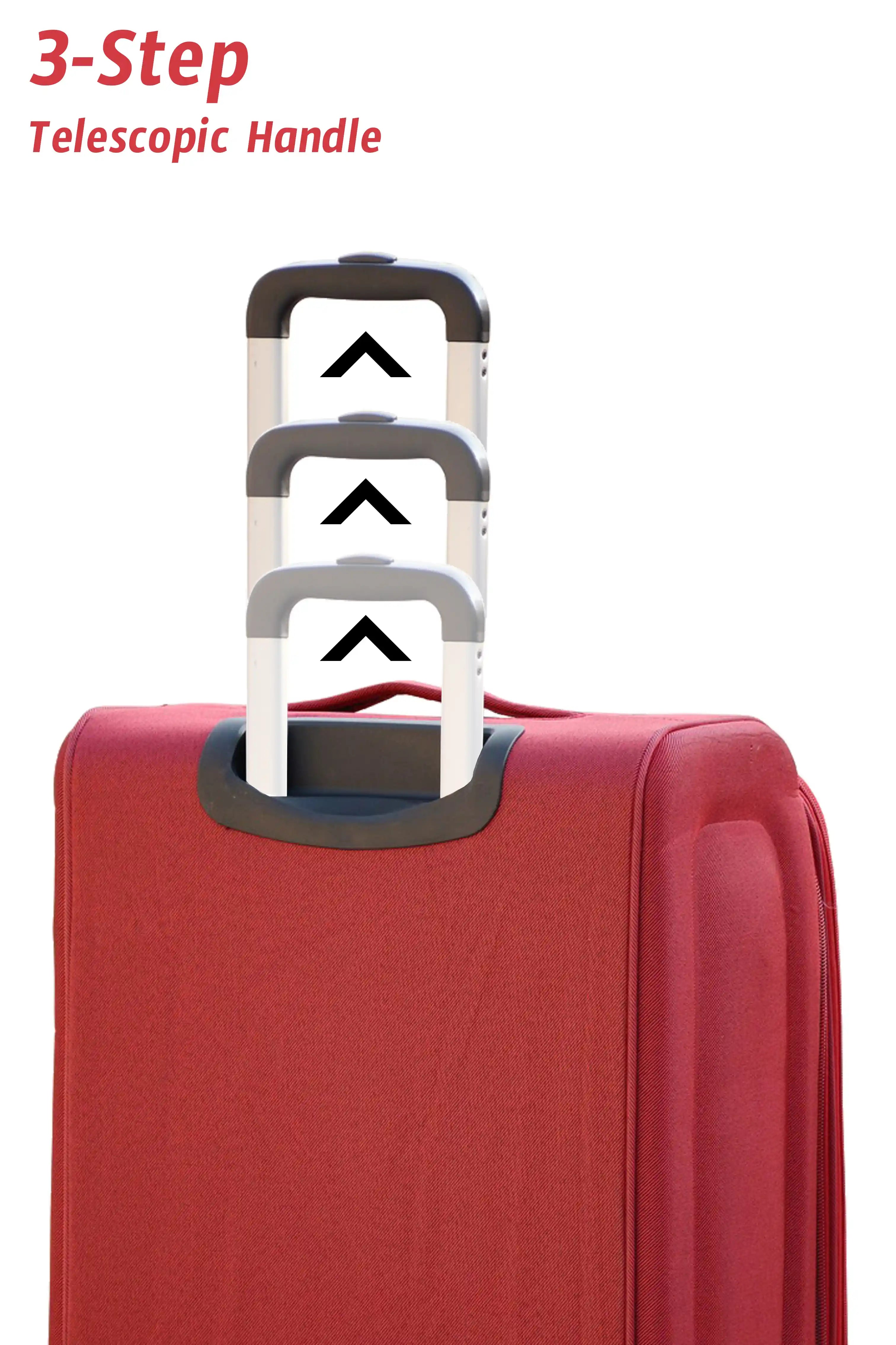 4 Piece Set 20, 24, 28 and 32 Inches SJ JIAN 4 Wheel Lightweight Soft Material Luggage Bag
