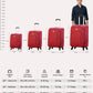 4 Piece Set 20, 24, 28 and 32 Inches SJ JIAN 4 Wheel Lightweight Soft Material Luggage Bag with dimension chart