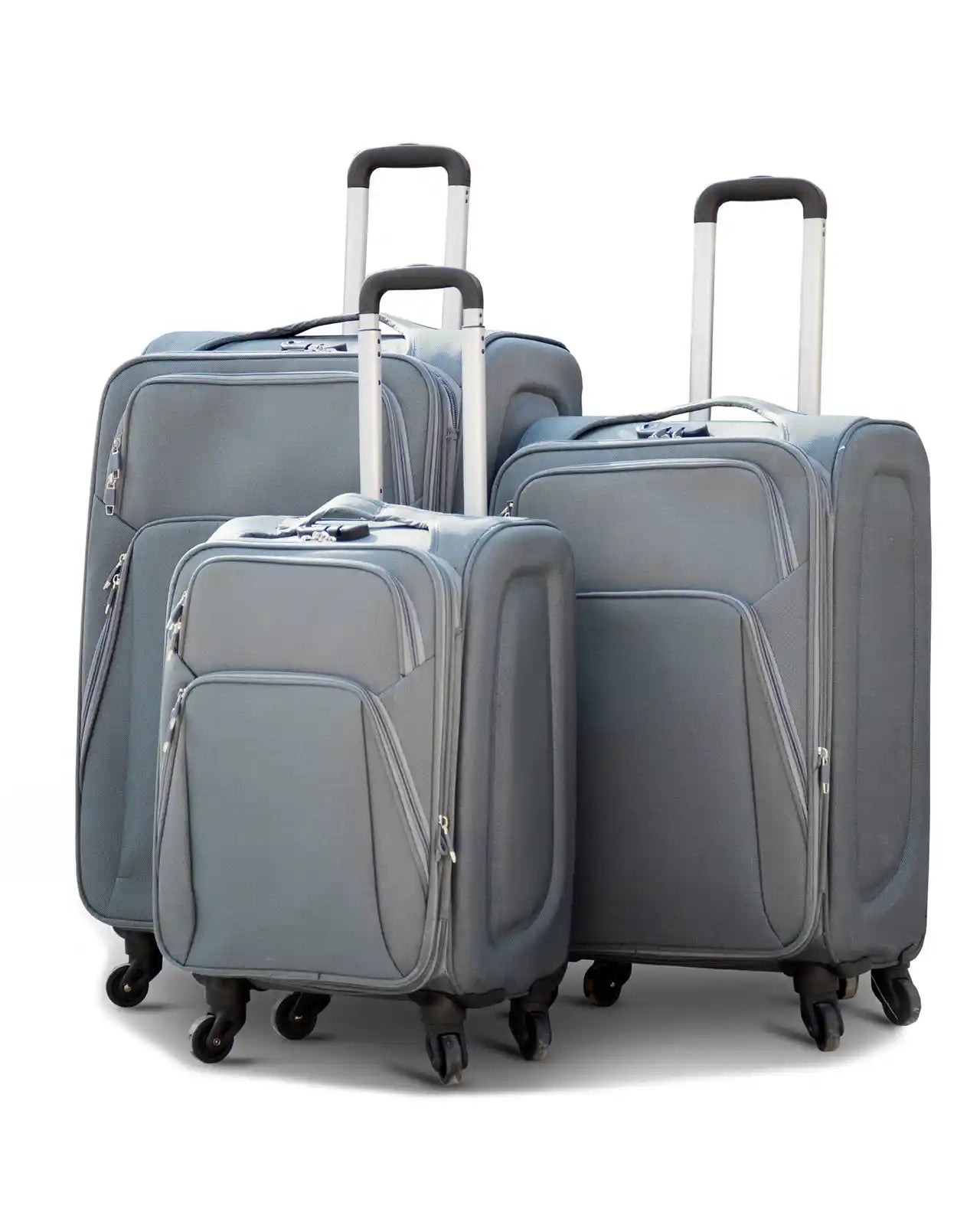 4 Piece Set 20, 24, 28 and 32 Inches SJ JIAN 4 Wheel Lightweight Soft Material Luggage Bag