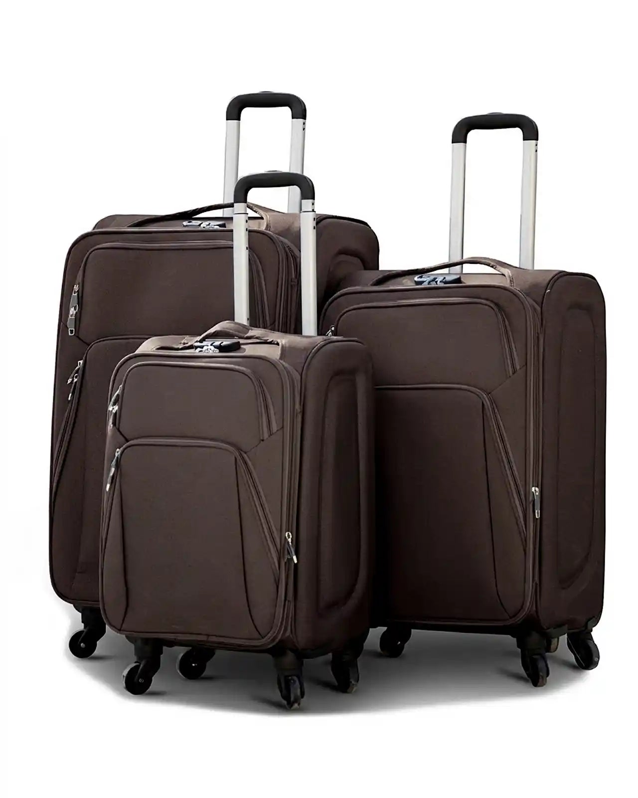 4 Piece Set 20, 24, 28 and 32 Inches SJ JIAN 4 Wheel Lightweight Soft Material Luggage Bag