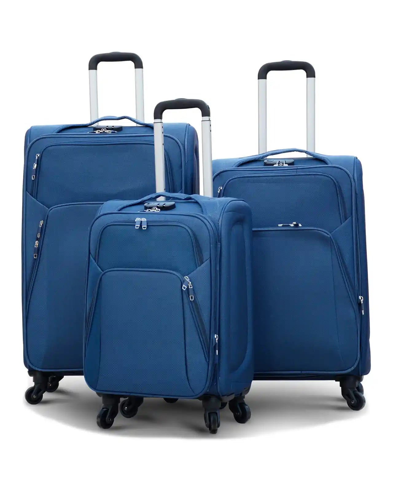 4 Piece Set 20, 24, 28 and 32 Inches SJ JIAN 4 Wheel Lightweight Soft Material Luggage Bag