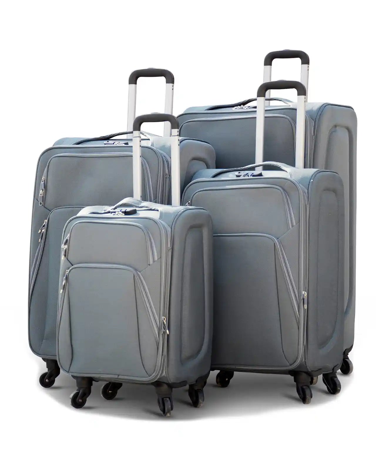 4 Piece Set 20, 24, 28 and 32 Inches SJ JIAN 4 Wheel Lightweight Soft Material Luggage Bag