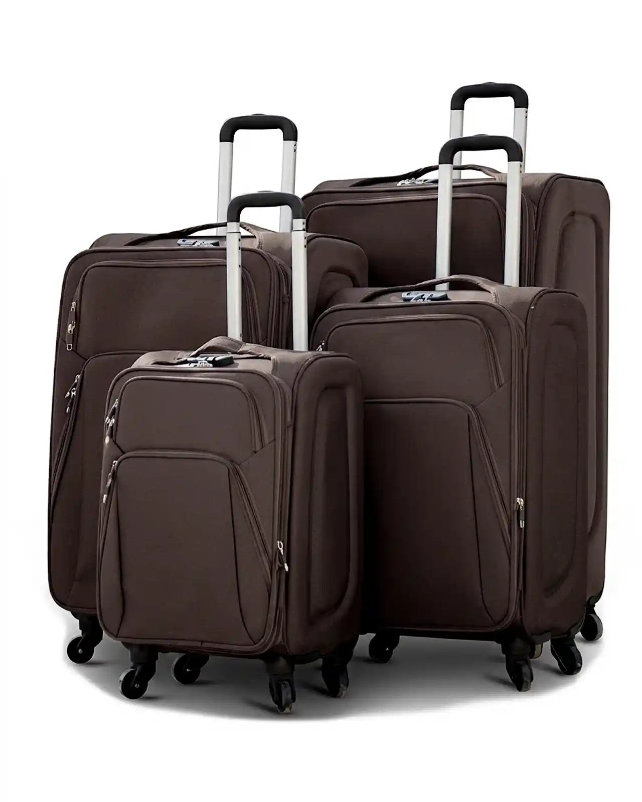 4 Piece Set 20, 24, 28 and 32 Inches SJ JIAN 4 Wheel Lightweight Soft Material Luggage Bag