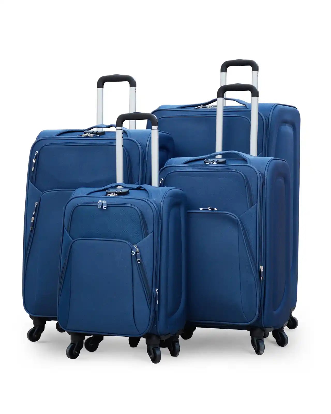 4 Piece Set 20, 24, 28 and 32 Inches SJ JIAN 4 Wheel Lightweight Soft Material Luggage Bag