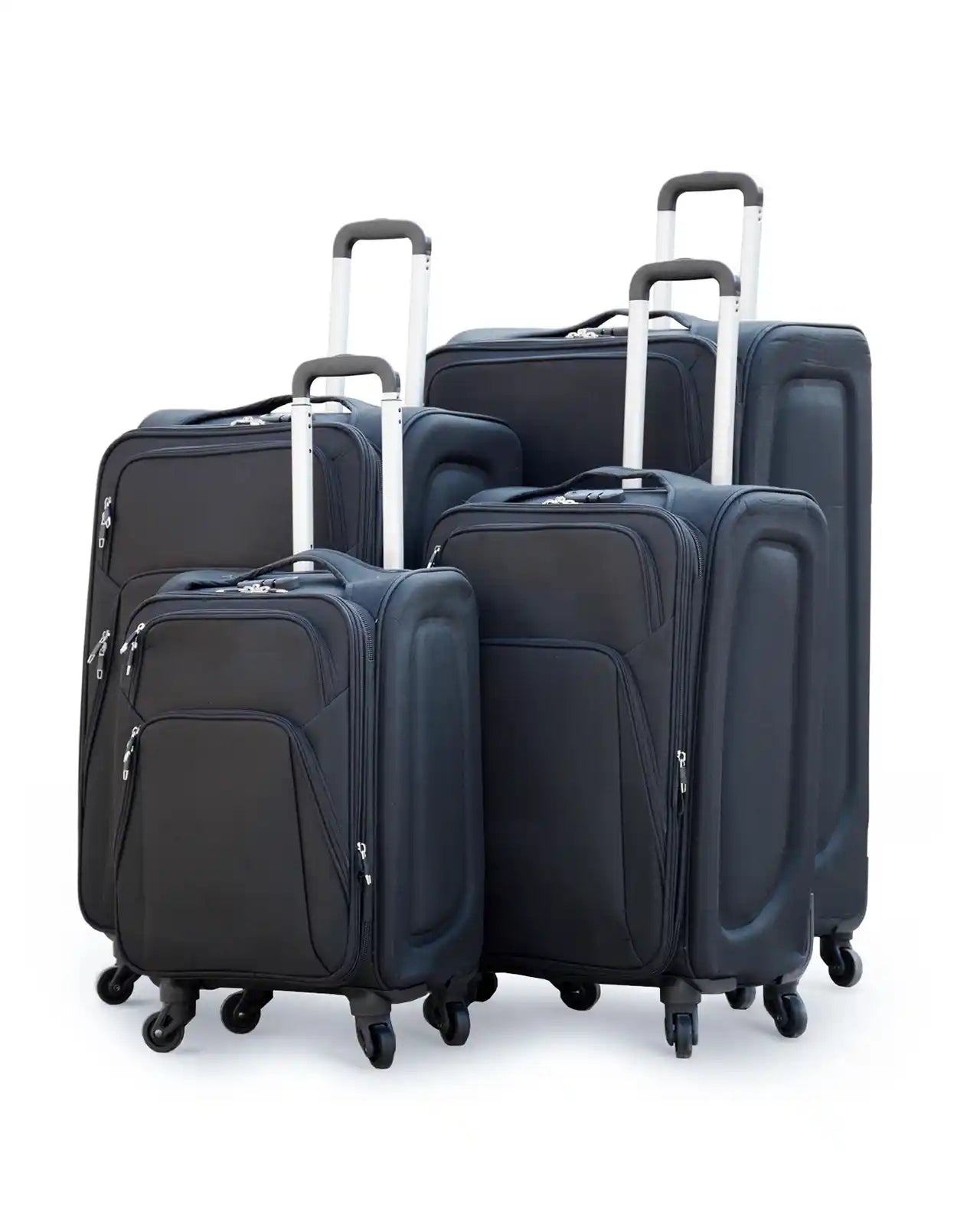 4 Piece Set Lightweight SJ JIAN 4 Wheel Checked Luggage Bags