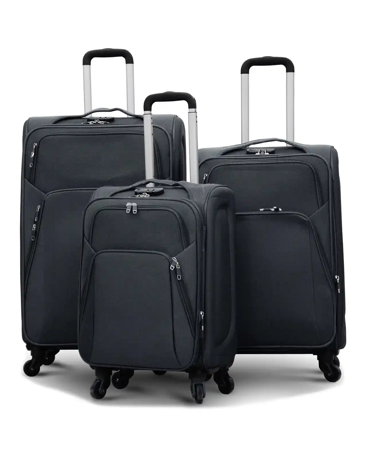 4 Piece Set 20, 24, 28 and 32 Inches SJ JIAN 4 Wheel Lightweight Soft Material Luggage Bag