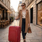 28 Inch SJ JIAN 4 Wheel Lightweight Soft Material  stylish Luggage Bag 