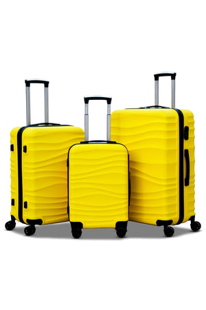Ocean ABS Lightweight Luggage Bag with Double Spinner Wheel | 3 Piece Set 20, 24 and 28 Inch