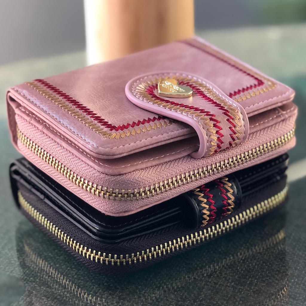 Oil Wax Small Women Wallet | PU Leather Ladies Card Holder Purse